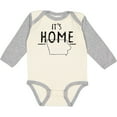 thumbnail image 3 of Inktastic It's Home- State of Iowa  Outline Distressed Text Boys or Girls Long Sleeve Baby Bodysuit, 3 of 5