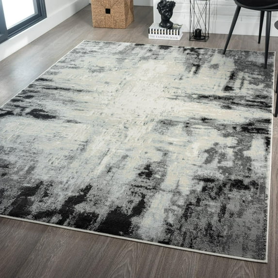 Luxe Weavers Olimpia Collection 5956 Anthracite 9x12 Modern Abstract Area Rug