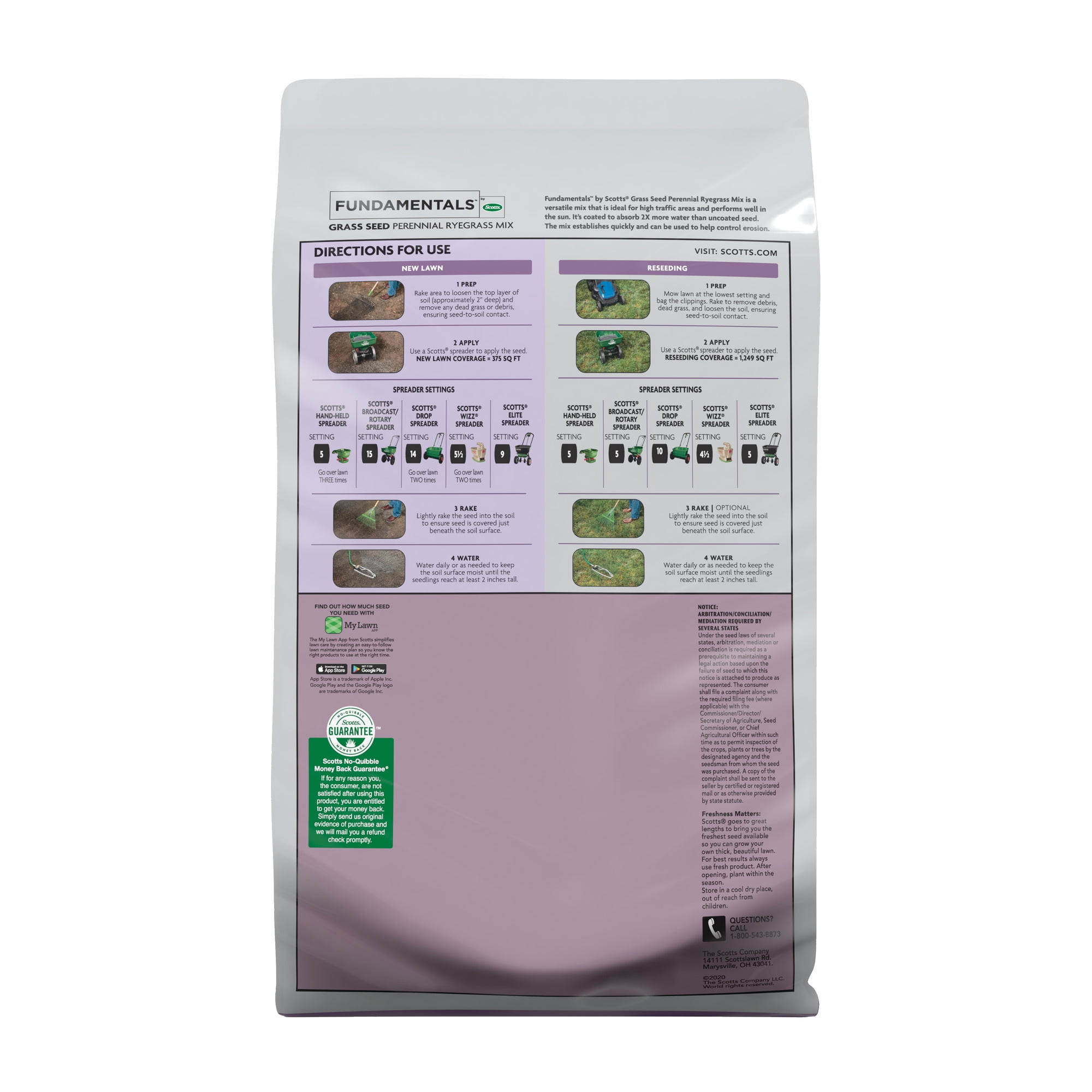 Fundamentals by Scotts Grass Seed Perennial Ryegrass Mix, 3 lbs.