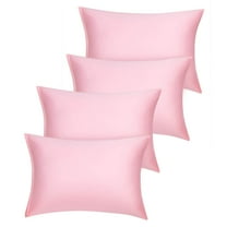 Unique Bargains Set of 4 Silky Satin Pillowcases Pillow Cover Blush Travel