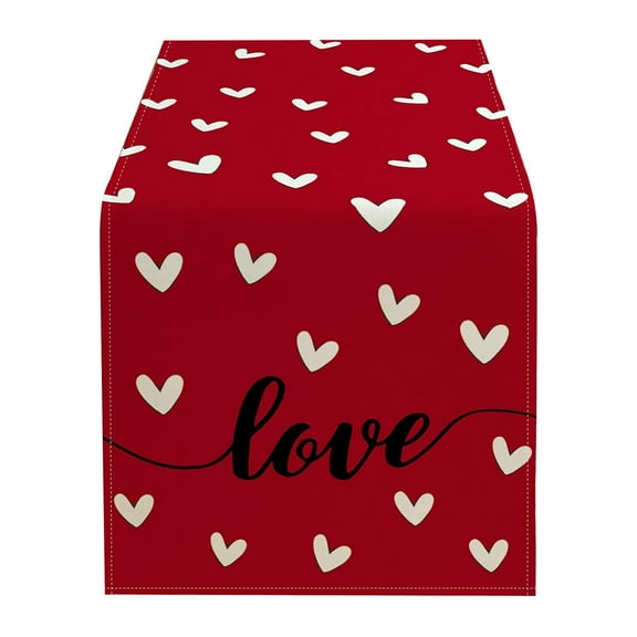 FYTPOV Red Table Runner, Valentines Day Decorations, Printed Table Runner for Wedding Party, Christmas Runner for Table Home Decor, Table Runners 90 Inches Long