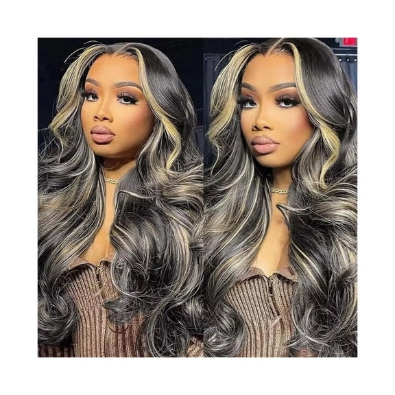 200 Density Highlight Body Wave Wig Human Hair 13x4 Hd Lace Frontal Wig 1B/27 Honey Blonde