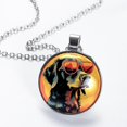 thumbnail image 2 of Dog Retro Glass Circular Pendant Necklace - Women's Jewelry, 2 of 5