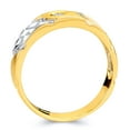 thumbnail image 2 of Wellingsale Mens Solid 14k Two 2 Tone White and Yellow Gold Polished CZ Cubic Zirconia Wedding Ring Band - Size 10, 2 of 5