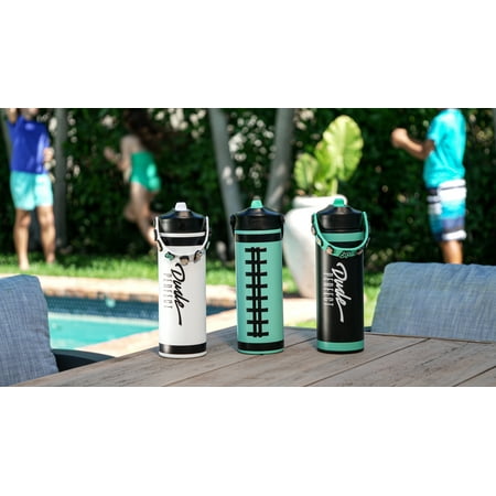 Dude Perfect Water Bottle, Silicone Handle, Double Wall Insulation and Leak-Proof Lid, 24 oz Capacity, Black