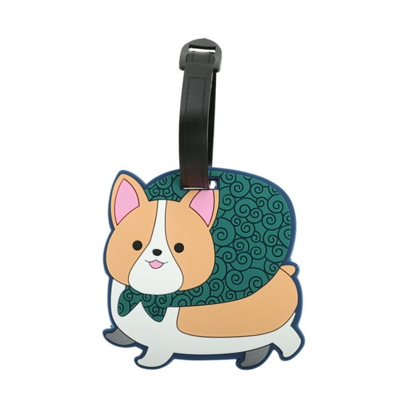 Unique Bargains 1 Pc Dog Luggage Tag for Travelling Yellow Green Soft Rubber