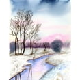 thumbnail image 2 of Shefranov, Olga 20x24 Black Ornate Wood Framed with Double Matting Museum Art Print Titled - Winter Scene II, 2 of 4