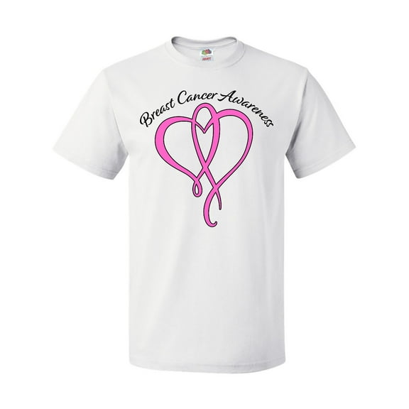 Inktastic Breast Cancer Awareness with Pink Ribbon Heart T-Shirt