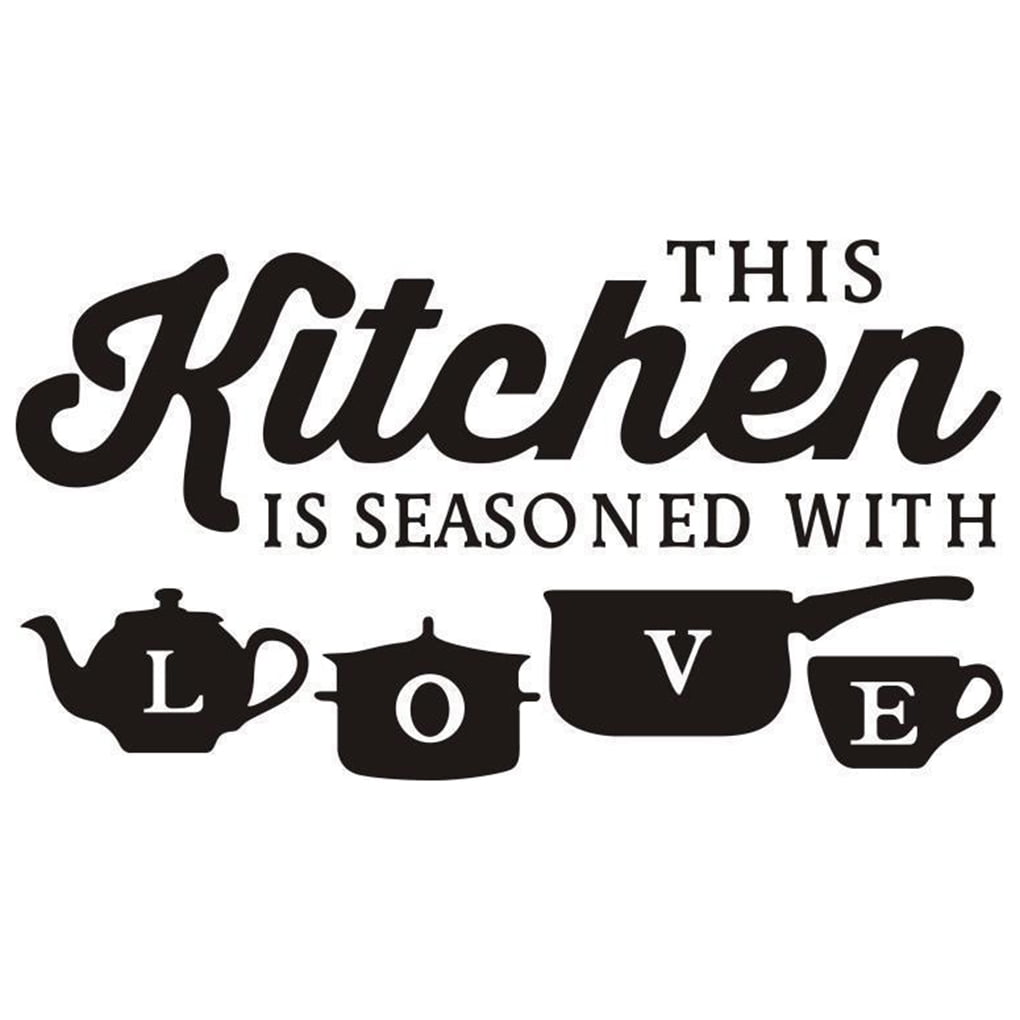 Kitchen Pot Cup Love Wall Stickers Art Dining Room Removable Decals DIY mouse