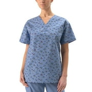 Medline - Women's V-neck Two Pocket Scrub Top, Flowers