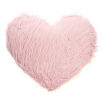 OFFIGAM Pink Heart Pillow, Fluffy Plush Cushion for Home and Sofa Decor