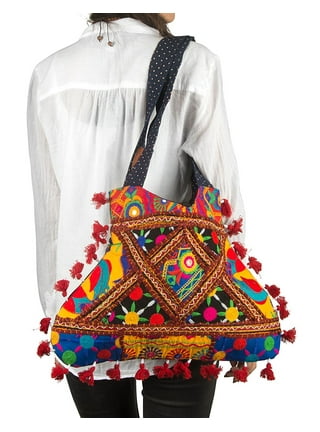 Yesbay Women Shoulder Bag Crochet Heart Pattern Large Capacity Vintage  Hollow Out Handbag Tote Bag for Outdoor 