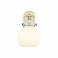 thumbnail image 2 of Innovations Lighting  Newton Sphere - 1 Light 8" Wall-Mounted Sconce Brushed Brass/Matte White, 2 of 5