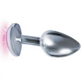 thumbnail image 3 of THE 9'S The Silver Starter Heart Bejeweled Crystal Glass Anal Plug, Pink, 3 of 4