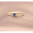thumbnail image 2 of vylahjewellery Brilliant Blue Round Cut 1 CT Moissanite Diamond Solitaire Ring Woman Proposal 14K Yellow Gold Eye Shape Wedding Ring, 2 of 7