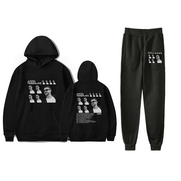 Justin Timberlake Tour 2025 Sweatsuit Casual Hoodies Jogger Pants Sets Unisex Fall Suit