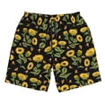 thumbnail image 3 of Uemuo Bees and Sunflowers Pattern Men's Swim Trunks Hawaiian Beach Bathing Suit Swimsuits Beach Quick-Dry Shorts with Pockets-X-Large, 3 of 9