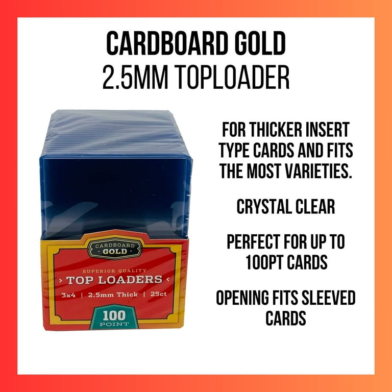 Trading Card Protection Cardboard Gold Perfect Fit Top-Load 3x4 Sleeves  (Case Of 2,500) - Resealable Card Protectors Card Storage Anti-fingerprint