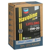 Chevron Havoline Lifelong 0W-20 Full Synthetic Motor Oil, 6 Quarts (Smart Change Box)