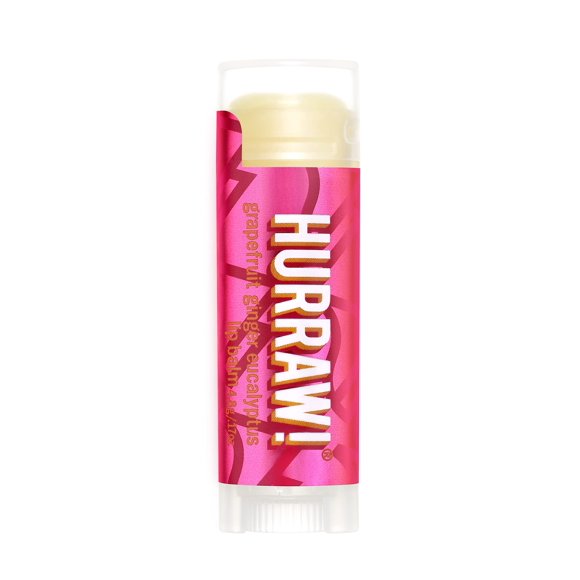¡Hurra! Bálsamo labial de pomelo, jengibre y eucalipto (Kapha): vegano orgánico, sin crueldad y sin gluten. Ingredientes naturales sin OGM. Sin karité, soja ni palma. Hecho en EE.UU.