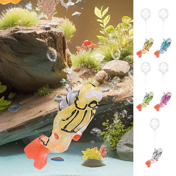 Tarmeek Glow-in-the-Dark Floating Diver Aquarium Ornament with Adjustable String - Scubas Diving Figure Underwater Fish Tank Decor for Freshwater Saltwater Tanks Safe Resin Material Glow Diver