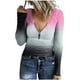 thumbnail image 2 of Pntutb - Camiseta de manga larga con cuello en V y estampado de moda de verano para mujer Pntutb Pntutb-1744, 2 of 5