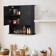 thumbnail image 5 of BENESKY Bathroom Wall Cabinet, Over Toilet Medicine Cabinet with 2 Doors and Tower Bar, Bathroom Storage Cabinet Wall Mounted with Adjustable Shelves, Black, 5 of 6
