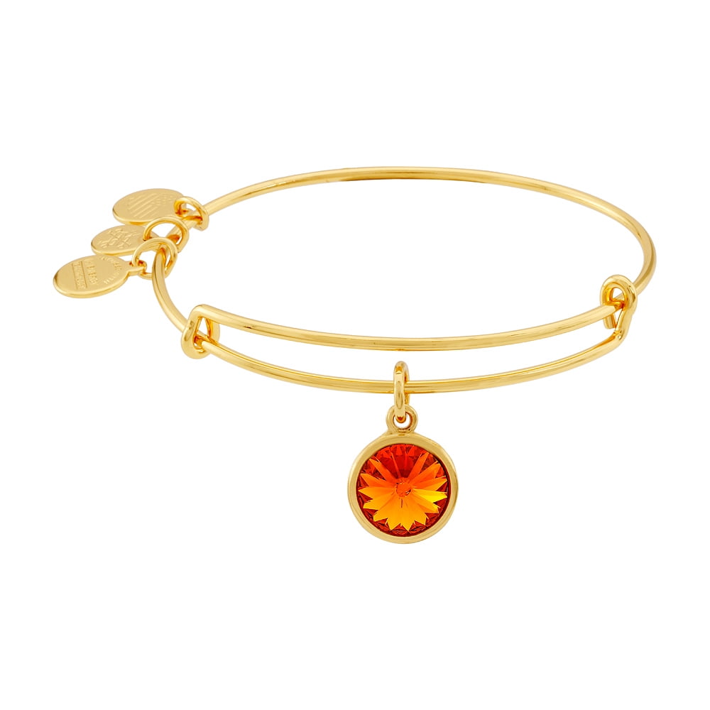 Women's Crystal Birthstone November Topaz Yellow Gold Cubic-Zirconia ...