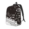 thumbnail image 1 of Saiise Piano Keys With Musical Notes Print Laptop Backpack - Adjustable Shoulder Straps, Water-Resistant, Large Capacity, Stylish Design, Unisex for School, Office, Travel-Small, 1 of 5
