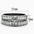 thumbnail image 2 of High polished (no plating) Stainless Steel Ring with AAA Grade CZ in Clear for Women Clear Stone Color Style TK1321 Size 8, 2 of 4