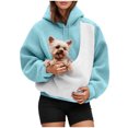 thumbnail image 5 of vigerkar Womens Kangaroo Pouch Color-block Hoodie for Dogs Cats Pet Carrier Hoodie Long Sleeve Hooded Pullover Animal Holder Sweatshirt (Sky Blue, M), 5 of 7