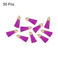 thumbnail image 3 of Uxcell 50 Pack Leather Tassel Keychain Charm Bulk with Cap for DIY, Dark Purple, 3 of 6