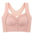 thumbnail image 2 of Elainilye Fashion Wireless Bras for Women Plus Size Underwear Comfortable Lace Breathable Bra Racerback Bra Everyday Bras,Pink, 2 of 3