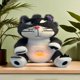 thumbnail image 2 of Stock soothing new breath light sound cute leering cat music early education doll stuffed animals, 2 of 4