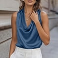 thumbnail image 6 of Inglocry Womens Silk Satin Tank Tops Trendy Cowl Neck Shirts Sleeveless Teacher Clothes Office Business Dressy Casual BlouseTeacher Clothes Office Business Dressy Casual Blouse Navy 2XL, 6 of 9