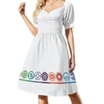thumbnail image 3 of Vestido de noche de manga corta con logotipos del Pabellón Mundial Retro Future del Centro EPCOT Vestido de verano para mujer Vestido, 3 of 7