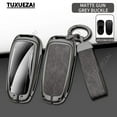 thumbnail image 3 of Zinc alloy+leather Keys Cover Holder Car Key Case For Tesla B key case Model 3 Y X Protect Fob Key Remote Control Shell, 3 of 14