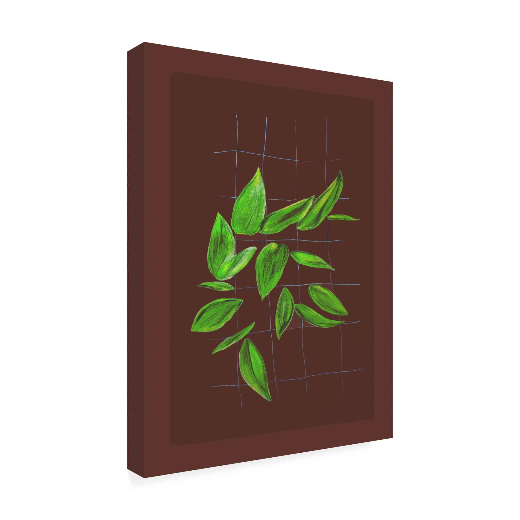 Trademark Fine Art Tania Sloth Woelders Grid leaves 3 Canvas Wall Art