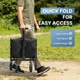 thumbnail image 5 of ACCVER Heavy Duty Collapsible Wagon Cart - 176LBS Capacity Folding Utility Cart w/ All-Terrain Wheels, Drink Holders for Camping, Beach, Grocery, Sports (Foldable & Portable), Large Black, 5 of 7