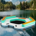 thumbnail image 4 of Goplus 8.7 ft Inflatable Floating Dock with Detachable Ladder Mesh Swim Lounge Beach, 4 of 10