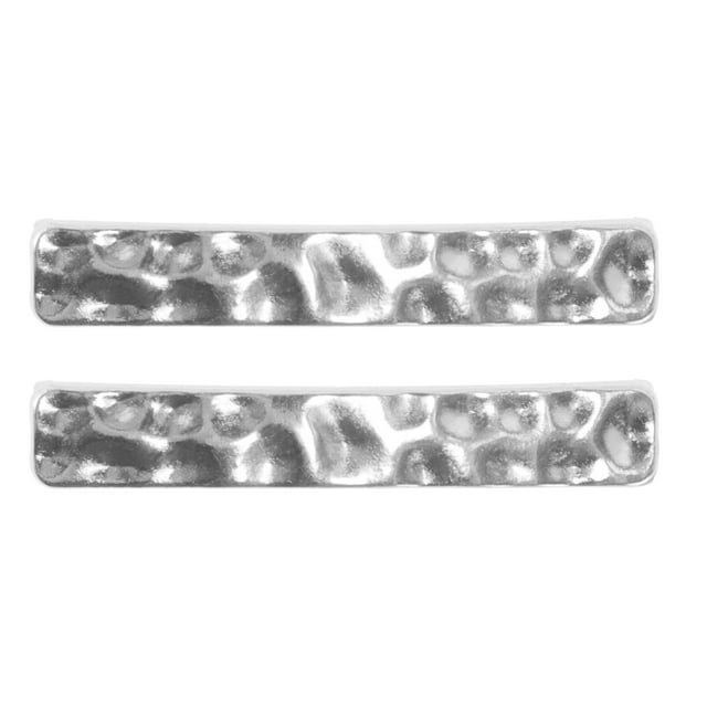 Unique Bargains 1 Pair Shoelace Charms Textured Rectangular Fashion Shoe Accessories Silver Tone