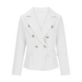 thumbnail image 4 of Olyvenn Loose Long Sleeve Lapel Button Casual Suit Jacket Stylish Fashionable Comfortable Lightweight Soft Trendy for Spring Summer Casual Wear Party Dating White L, 4 of 7