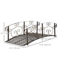 thumbnail image 3 of Outsunny 6FT Garden Bridge with Safety Rails Decorative Pond Bridge, Brown, 3 of 10