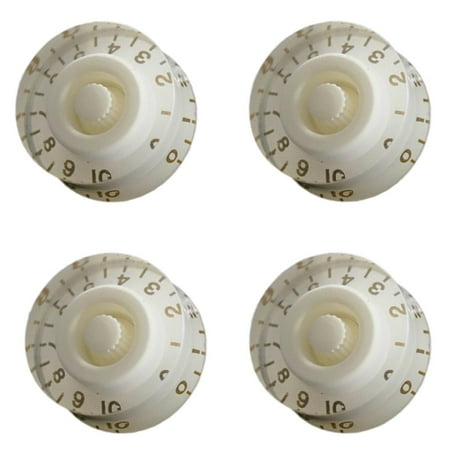 4Pcs Guitar Bass Volume Control Knob Button for SG Electric White