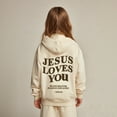 thumbnail image 3 of Kids Hoodies Jesus Loves You Hooded Sweatshirts Long Sleeve Graphic Sweatshirt Fashion Loose Pullover Top Cute Sweatshirts Girls Clothes Size 9-10 Years Cute&nbsp;Boy Girl&nbsp;Clothing, 3 of 6