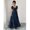 Navy Blue, variant on Womens Blue Square Neckline Maxi Dress With Puff Sleeves And Tiered Ruffle