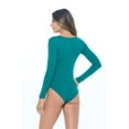 thumbnail image 3 of M&M SCRUBS Long Sleeve Scoop Neck Body Suit-Breathable Cotton Stretch(True Hunter Green, X-Small), 3 of 5