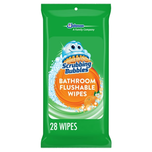 Scrubbing Bubbles Antibacterial Bathroom Wipes (Flushable), Citrus