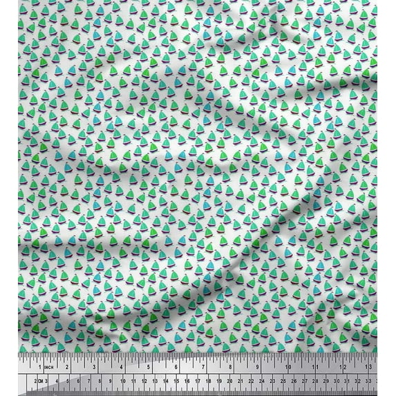 Soimoi Rayon Fabric Sailboat Shirting Fabric Prints by Yard 42 Inch Wide