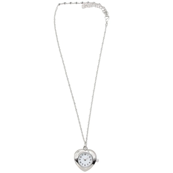 No Boundaries Adult Female Silvertone Heart Shaped Pendant Watch .